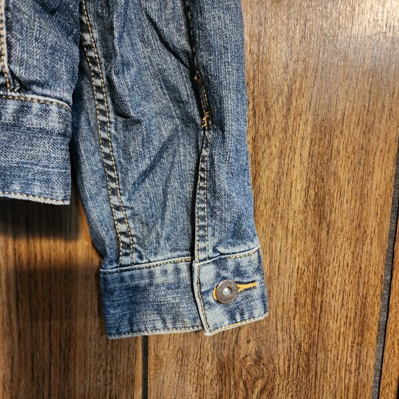 Vtg Eddie Bauer Jacket Mens MEDIUM Blue Denim Sport Shop Workwear Western Y2K - Picture 5 of 6